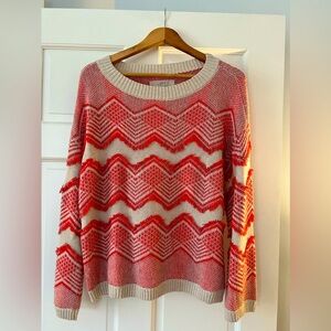 Pink & Tan Textured LOFT Sweater